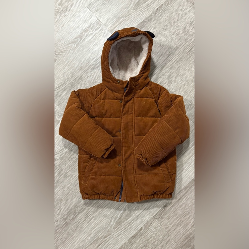 Mini Boden Brown Dog Hooded Jacket